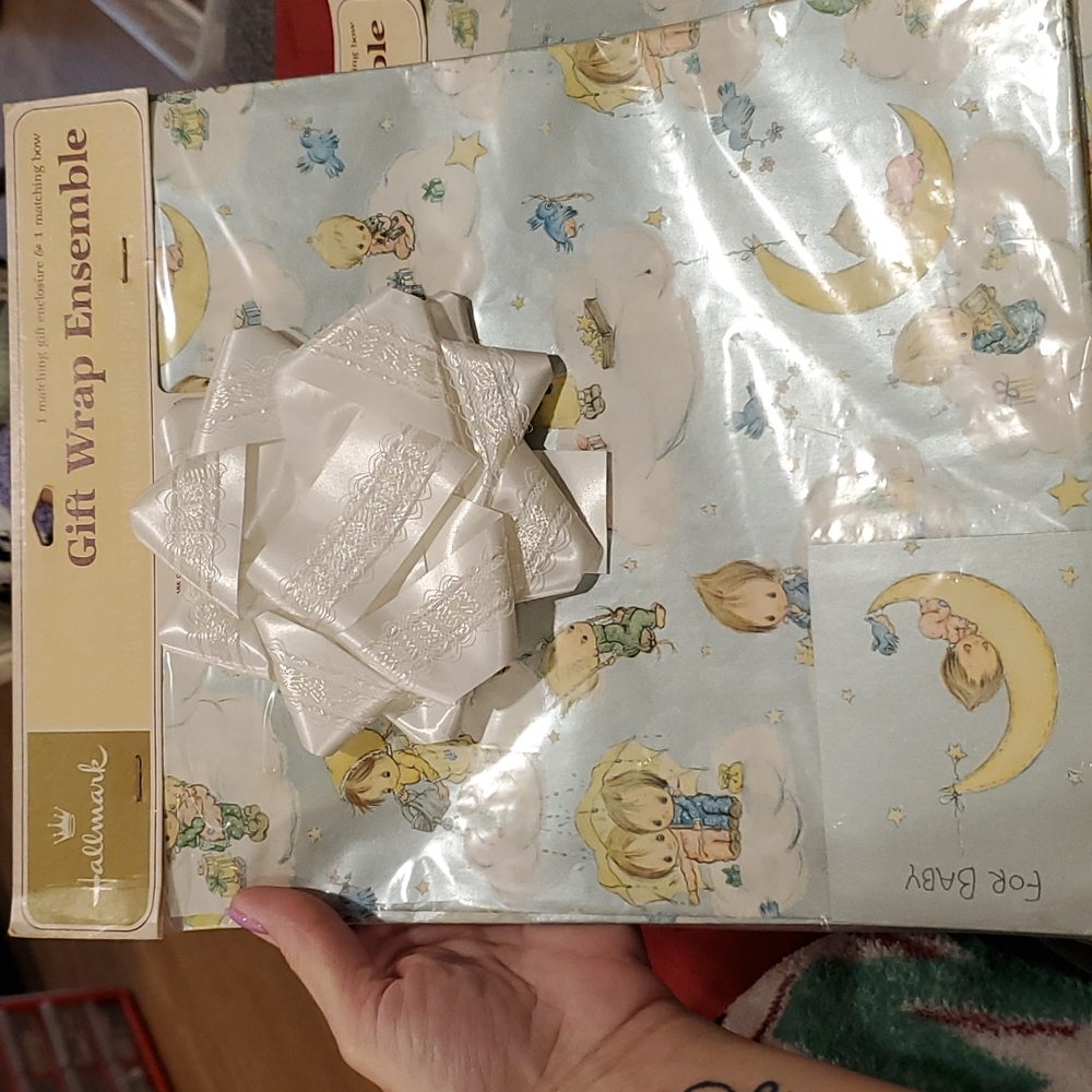 Betsey Clark HALLMARK Baby Shower gift wrap VINTAGE 70s NIP Collectible